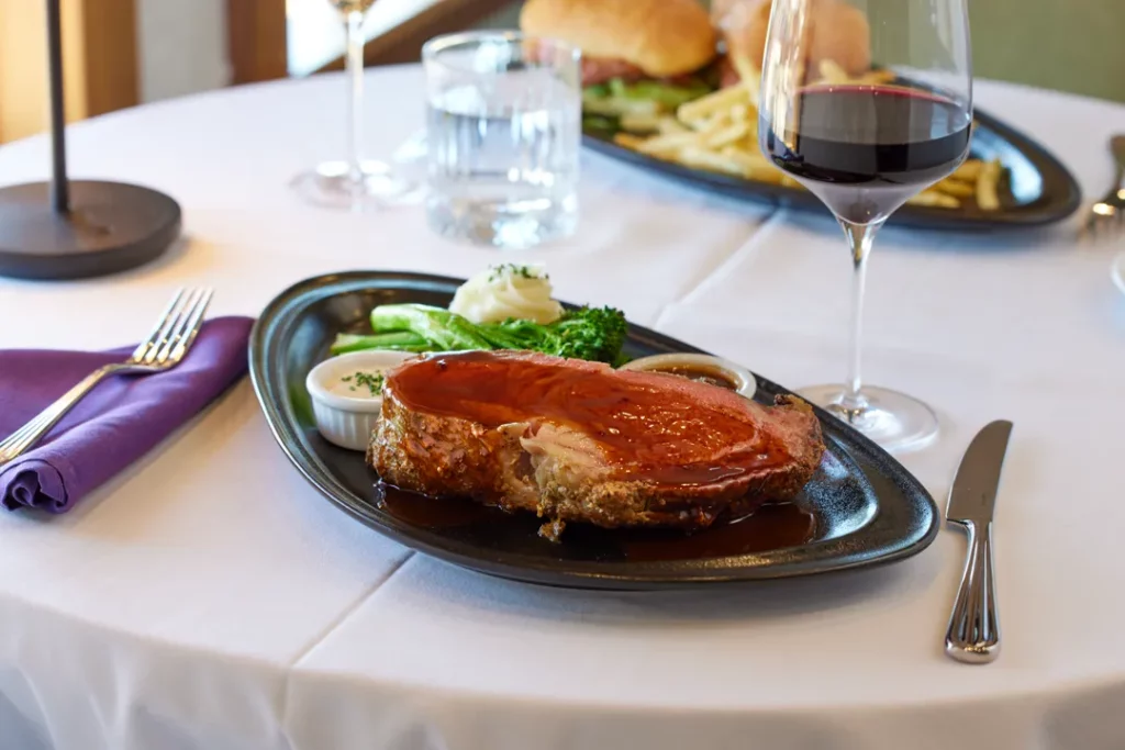 Purple sky winery ember seared mignon entree.