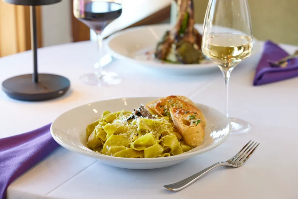 Purple sky winery forest herb pesto entree.